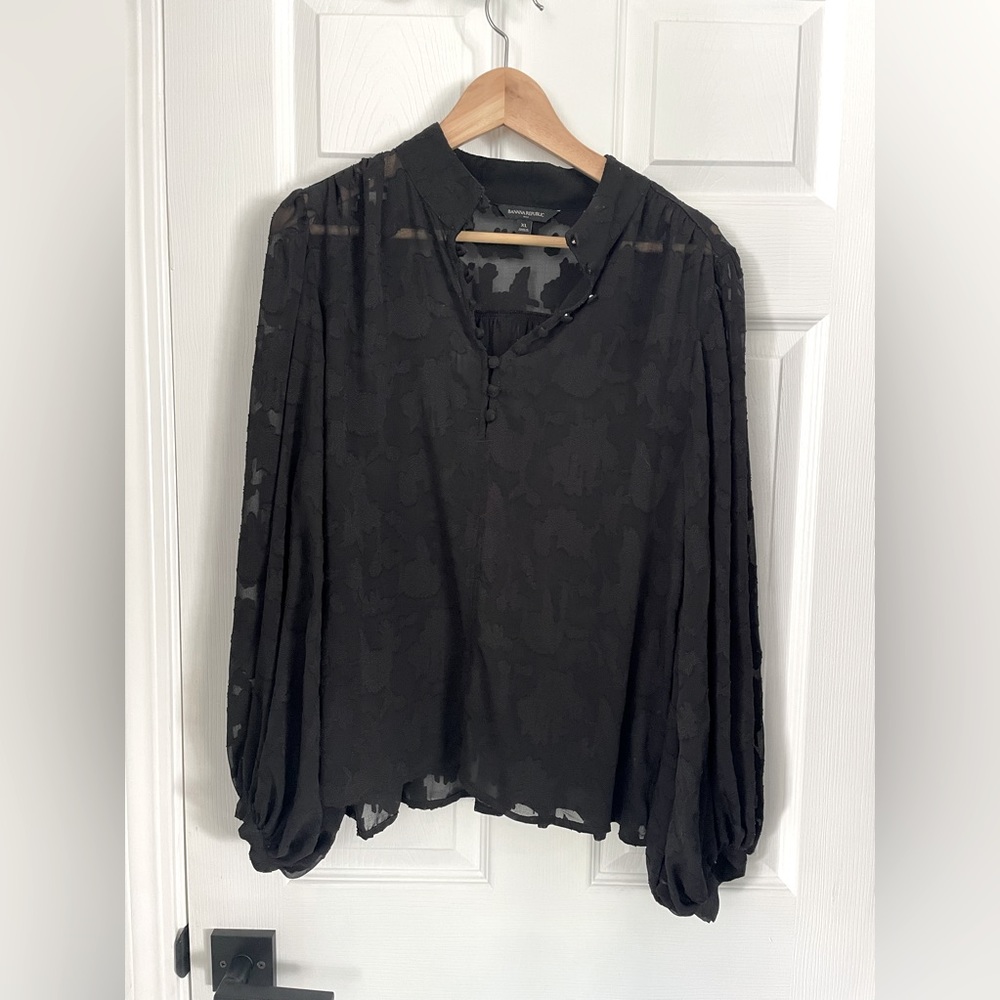 Timeless Banana Republic see through, long sleeve top.